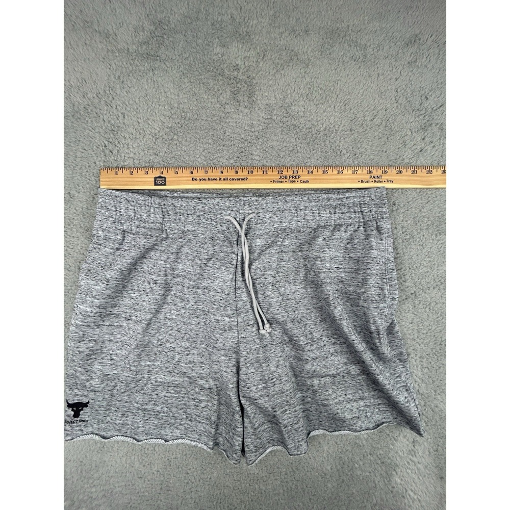 Under Armour Men's Size XL UA Project Rock Terry 5" Shorts Loose Heather Grey - Picture 7 of 10